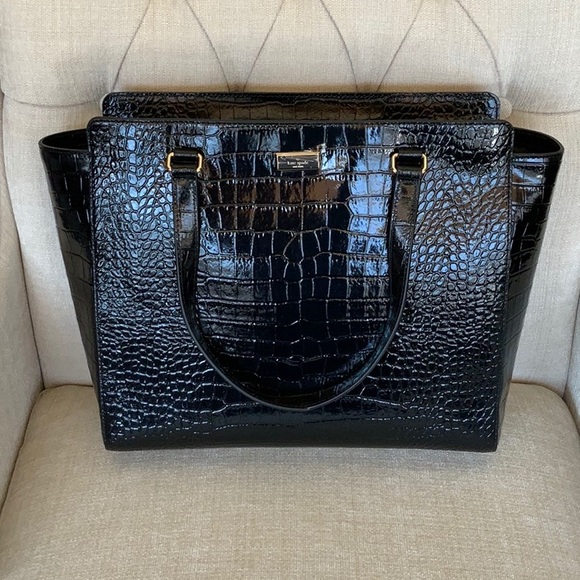 kate spade Handbags - Kate Spade black crocodile tote bag purse